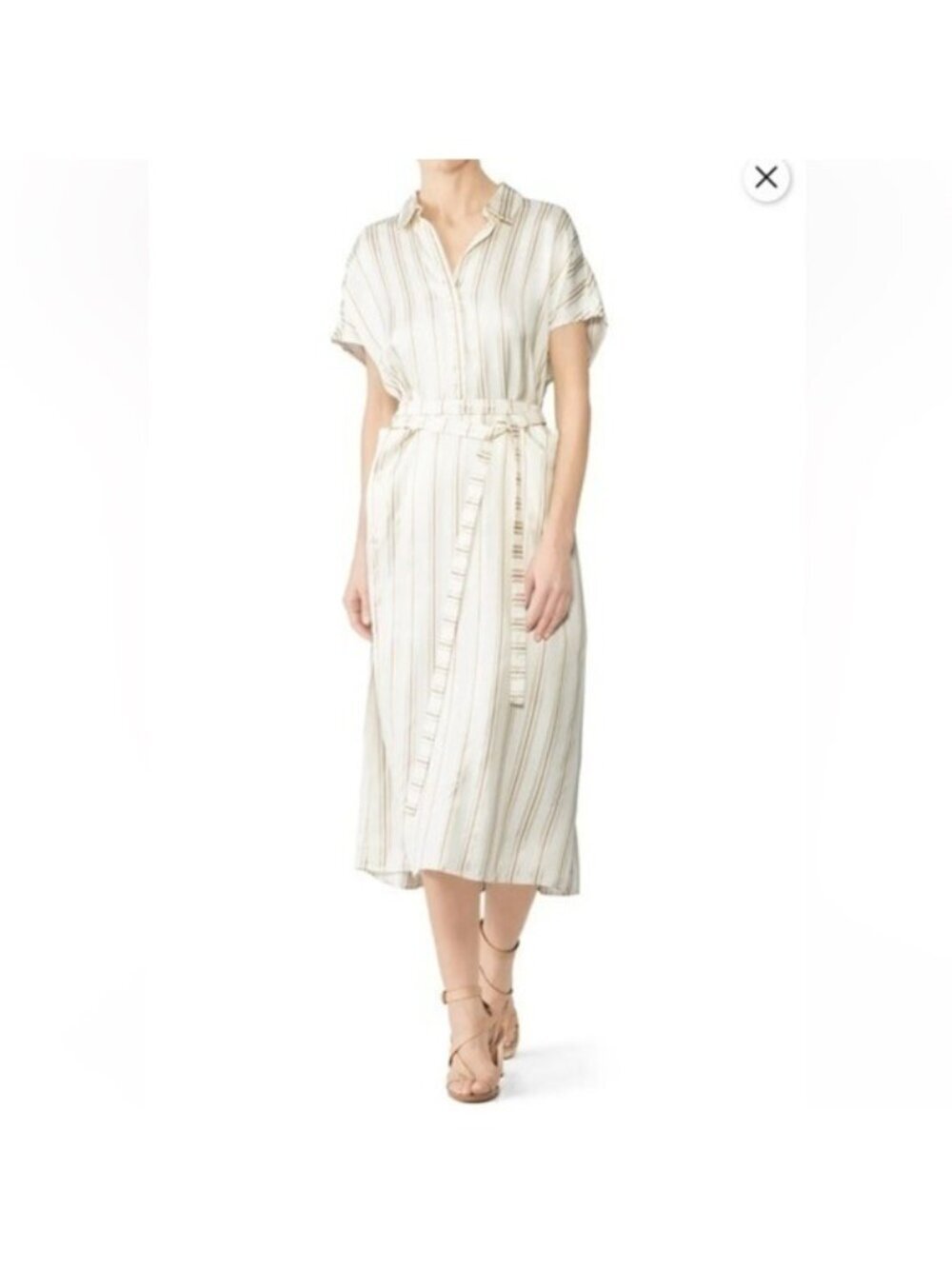 CO Ivory Striped Shirtdress no belt size smalll